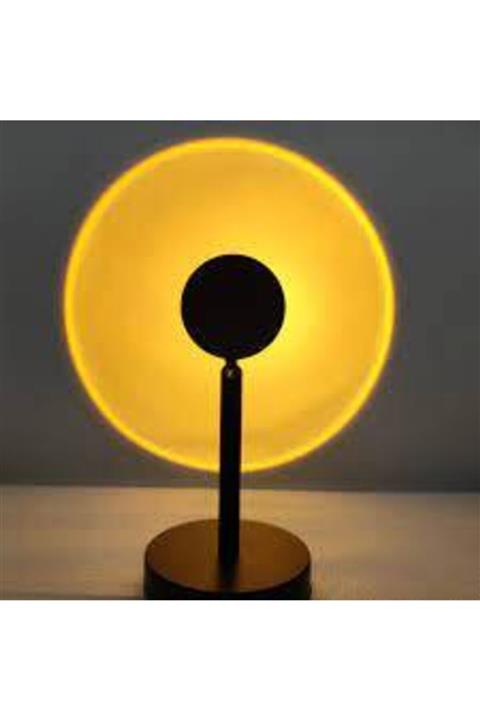 DÜVENCİ TİCARET Günbatımı Projeksiyon Usb Masaüstü Standlı Led Lamba Gökkuşağı Romantik Backlight Dekoratif