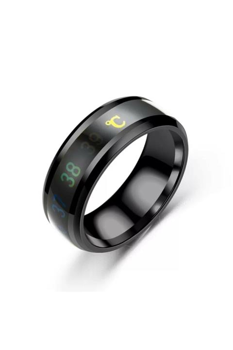 FelyStore Ateş Ölçer Yüzük Siyah 7 Numara