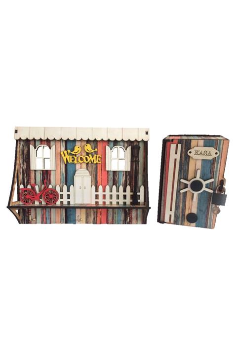 PRATİK DEKOR Welcome Anahtarlık Ve Kasa Kumbara Set Alaçatı