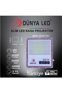 DÜNYA LED Hs.724/1 200w Smd Led Slim Projektör 6500k Beyaz Işık