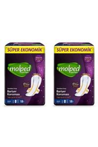 Molped Supernight Hijyenik Ped Gece Süper Ekonomik 18 Adet 2'li Paket