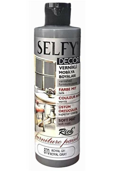 Rich Selfy Decor Vernikli Mobilya Boyası 240 Cc Royal Gri 870