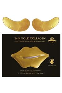 EDA LUXURY BEAUTY 24k Gold Collagen Hyaluronic Acid Anti Aging Treatment Deep Repair Hydrogel Under Eyes & Lip Mask
