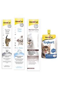 Gimcat Taurine + Kitten Paste 50 gr + Anti-hairball Malt 100 gr Paste Kedi Macunları + Kedi Pudingi 150 gr