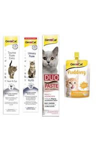 Gimcat Taurine 50 g+ Urinary 50 g+ Duo Paste Tavuklu Anti-hairball Malt 50 g + Kedi Pudingi 150 g