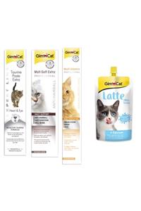 Gimcat Taurine 50gr + Anti-hairball Malt Paste 100gr +Kedi Macunları + Sıvı Kedi Sütü 200 Ml