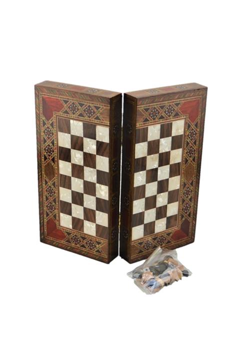 Gift Home El Yapımı Masif Ceviz Ağacı Tavla 22x11 cm