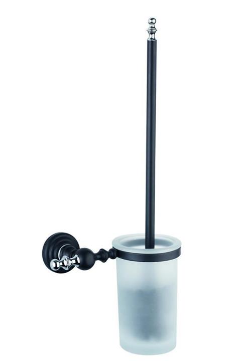 Saray Banyo Siyah Krom Klozet Fırçası