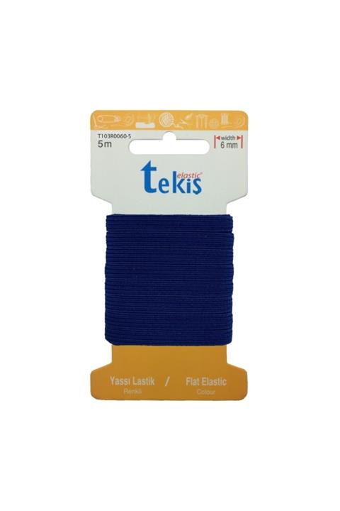 Hobizubi 125 Metre Toptan Lacivert Yassı Lastik - 10 Mm