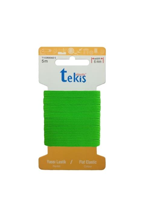 Hobizubi 125 Metre Toptan Neon Yeşil Yassı Lastik - 10 Mm