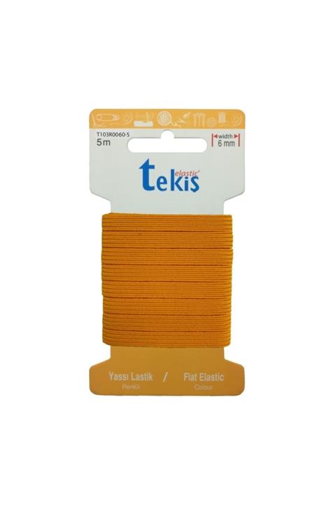 Hobizubi 125 Metre Toptan Turuncu Yassı Lastik - 8 Mm