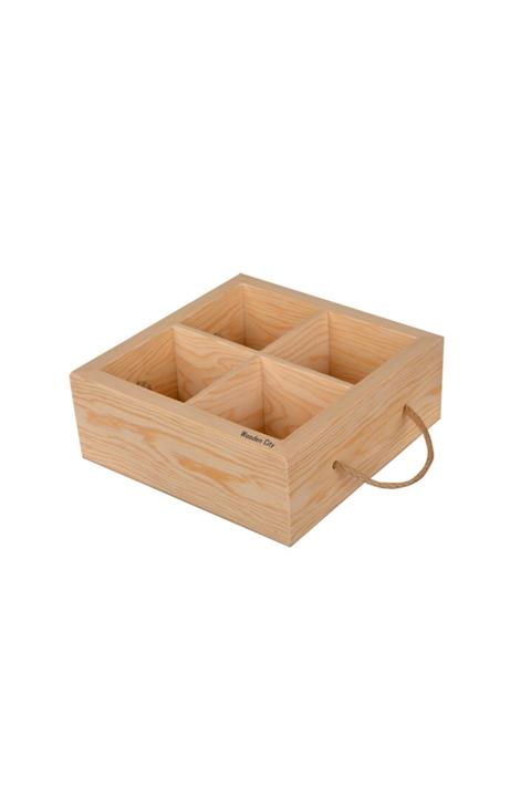 Wooden City Doğal Ahşap Organizer Kutu Düzenleyici