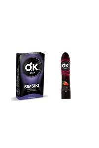 Okey Sımsıkı 10 Lu Prezervatif ve Çilek 100 ml Kayganlaştırıcı Jel