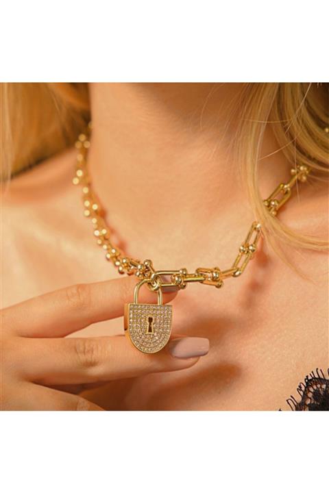 ELDAS Cetaş Taşlı Kilit Kolye