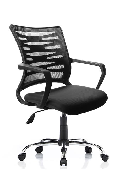 Remaks Rio Siyah Fileli Ofis Çalışma Koltuğu Bilgisayar Koltuğu Krom Ayaklı - Siyah