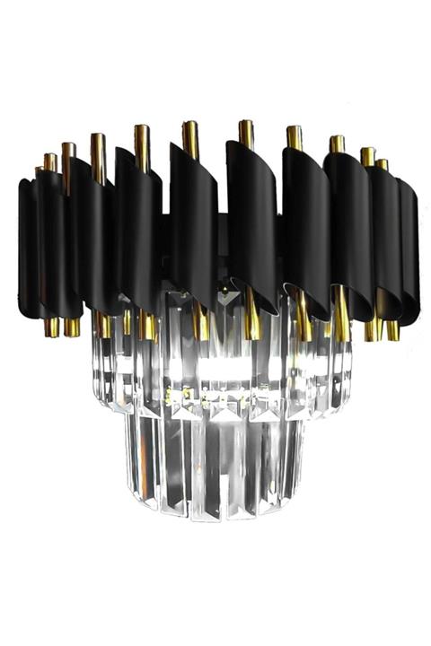 ENG HOME AYDINLATMA Mozaik Kristal Taşlı Gold Siyah Aplik