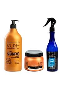 Kuaf Tuzsuz Keratin Şampuan 1000ml Keratin Saç Makesi 500ml Mavi Fön Suyu Keratin 400ml