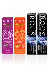 R.O.C.S. R.o.c.s Sensation Whitening Macun Ve 6-12 Junior Macun Aile Seti-(2 Sensation -1 Gökmeyve-1 Orman)