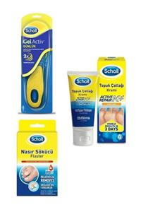 Scholl Gelactiv Tabanlık Günlük Erkek + Nasır Sökücü Flaster + Topuk Çatlak Giderici 60 Ml