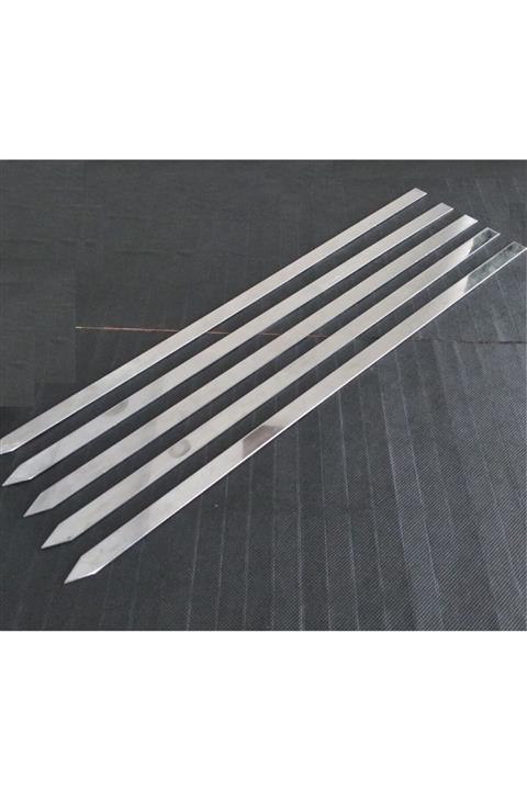 demethome 10 Adet Paslanmaz Krom Şiş Adana Urfa Kıyma Kebap Şişi Adana Ömürlük 55x1.6x0.15 Cm