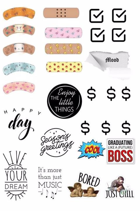 ZobarMarkt Defter Ajanda Planner Laptop Sticker, A4 Boyutu