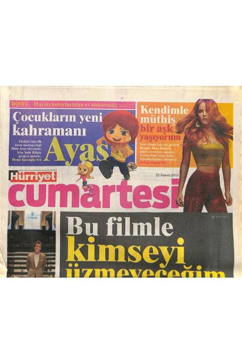 Gökçe Koleksiyon Hürriyet Gazetesi Cumartesi Eki 23 Kasım 2013 - Göbekli Tepe Dünyaya Açılıyor