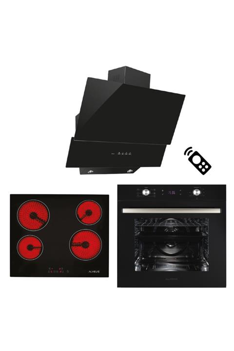 Alveus Europe Siyah 3'lü Ankastre Set