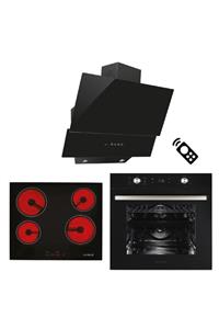 Alveus Europe Siyah 3'lü Ankastre Set