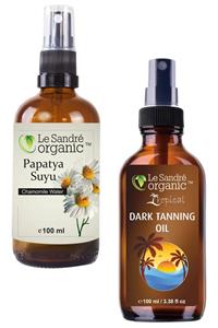 Le Sandre Organic Papatya Suyu 100 Ml & Bronzlaştırıcı Yağ 100 Ml Cam Şişe