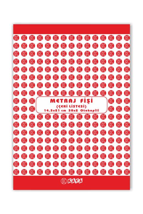 Kaya Metraj Fişi Çeki Listesi A5 14,5x21 Cm 2 Nüsha Otokopili 10 Cilt (tekstiller Için)