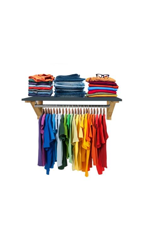 AKYILDIZ TASARIM Raflı Mağaza Askısı Elbise Askılığı Akt50a