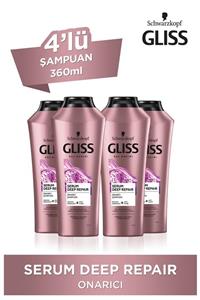 Gliss Serum Deep Repair Onarıcı Şampuan 360 ml 4'lü