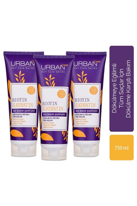 Urban Care Biotin & Keratin Saç Bakım Şampuanı 3'lü set