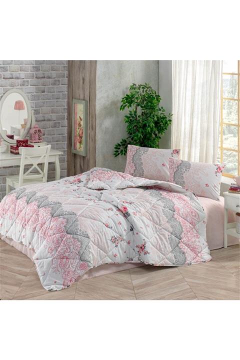 Kristal Melin Pembe Yorgan Seti Çift Kişilik