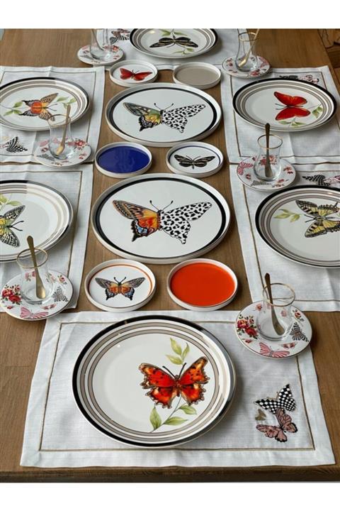 ROSSEV Kahvaltı Takımı Papiyon 38 Parça 6 Kişilik