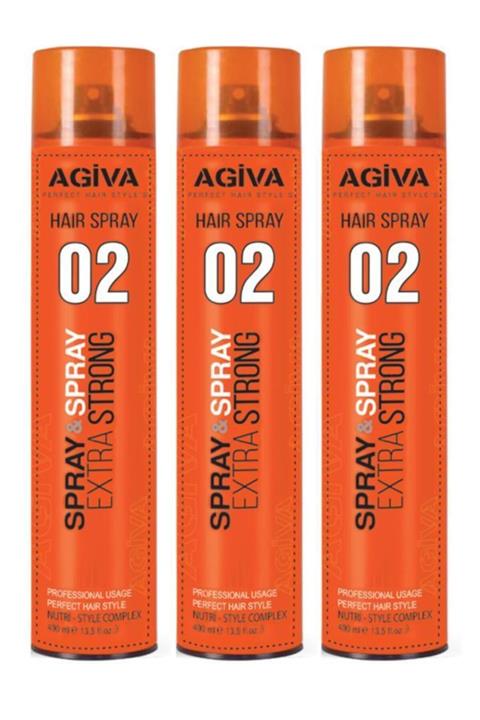 Agiva Saç Spreyi 02 Extra Strong 400 ml 3 Adet