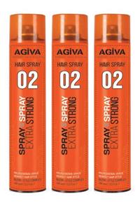 Agiva Saç Spreyi 02 Extra Strong 400 ml 3 Adet