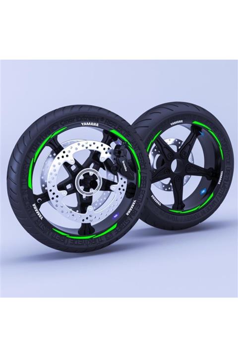 Çınar Extreme Yamaha Yazılı 3 Parçalı Floresan Yeşil Yamaha Tmax Jant Şeridi Sticker