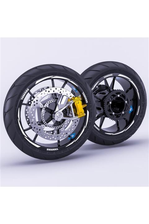 Çınar Extreme Yamaha Yazılı 3 Parçalı Reflektif Beyaz [gri] Yamaha Yzf R1 Jant Şeridi Sticker
