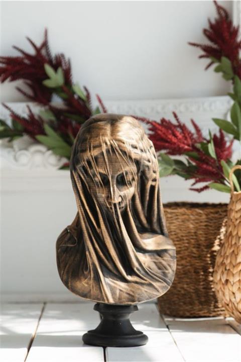 Ella's Design Studio Peçeli Meryem Heykeli Büst Biblo Siyah Gold