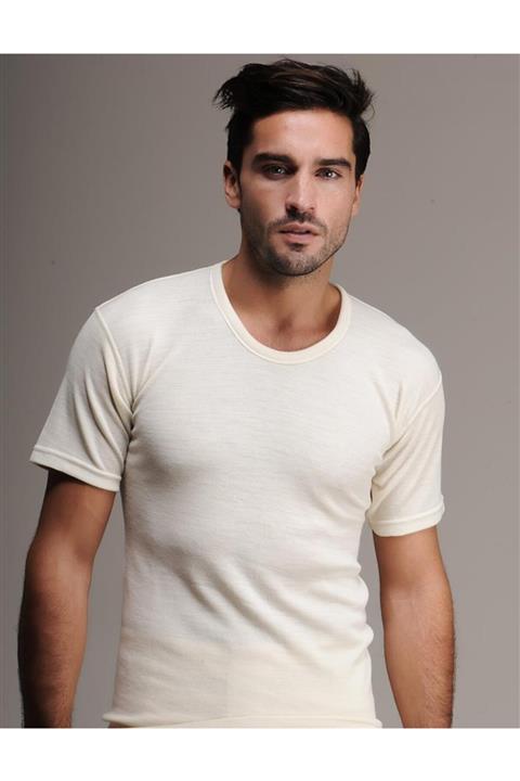 Hasyün 100 Erkek Yün Fanila Kısa Kol