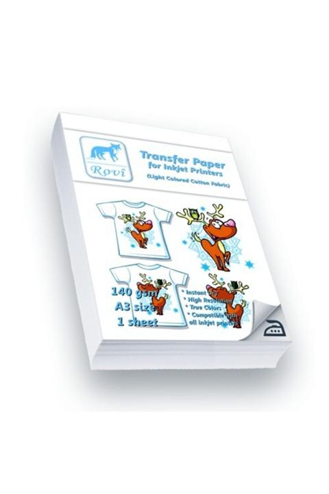 ROVİ Transfer Kağıdı (Açık Renk Pamuklu Kumaş) 140 gsm - 1yp - A3