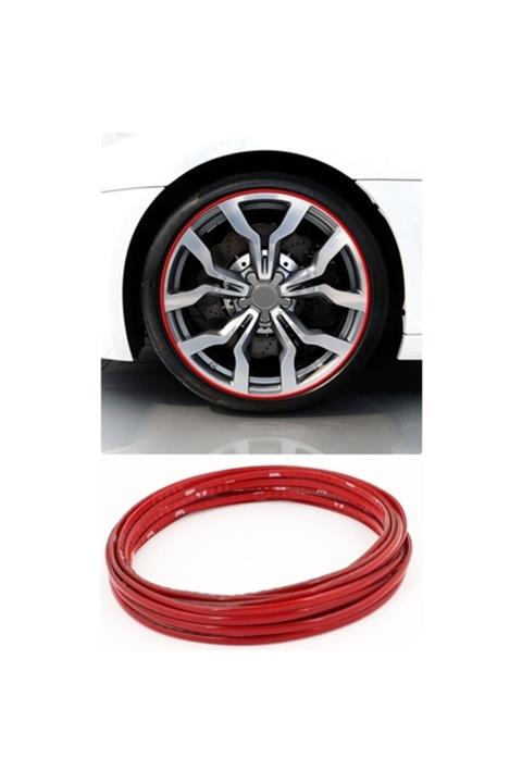 GreencaseStore Transformacion 10 Metre 9 Mm Jant Çevresine Sportif Kırmızı Şerit