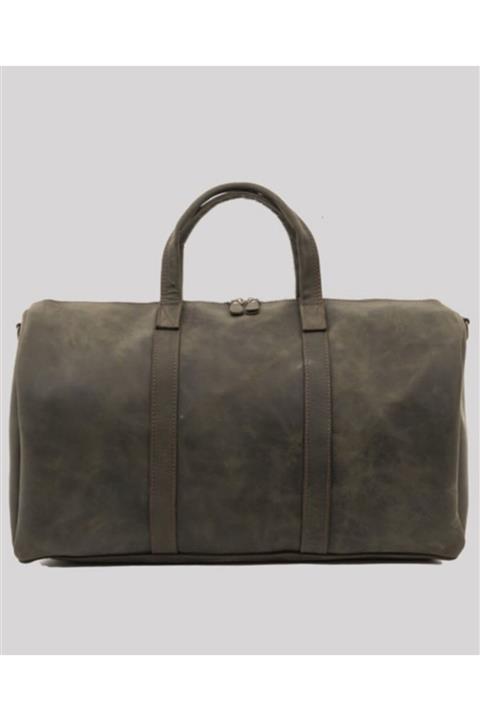 Serenad Yeşil Hakiki Deri El Yapımı Bavul Valiz