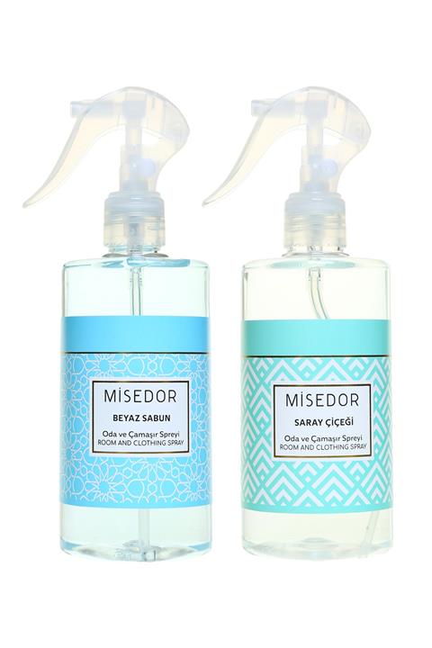 Misedor 2 Li Set Beyaz Sabun ve Saray Çiçeği Oda ve Çamaşır Spreyi 330 ml