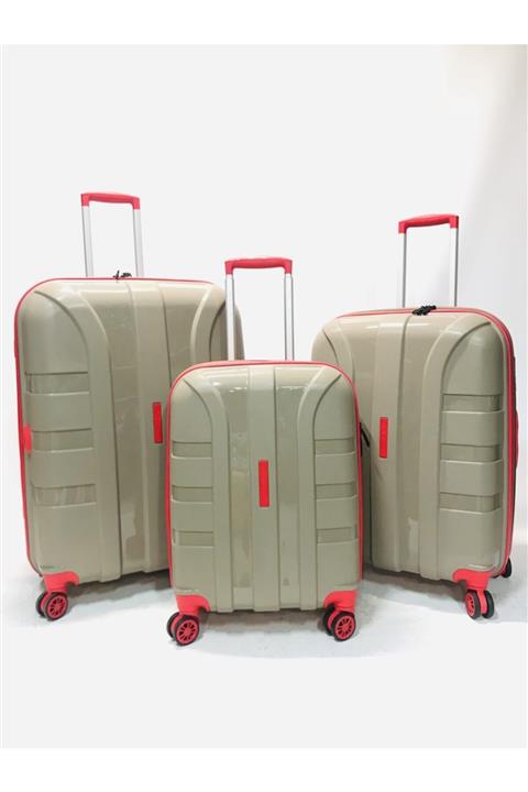 Cap Polo's Pp Kırılmaz Vizon 3'lü Valiz Seti