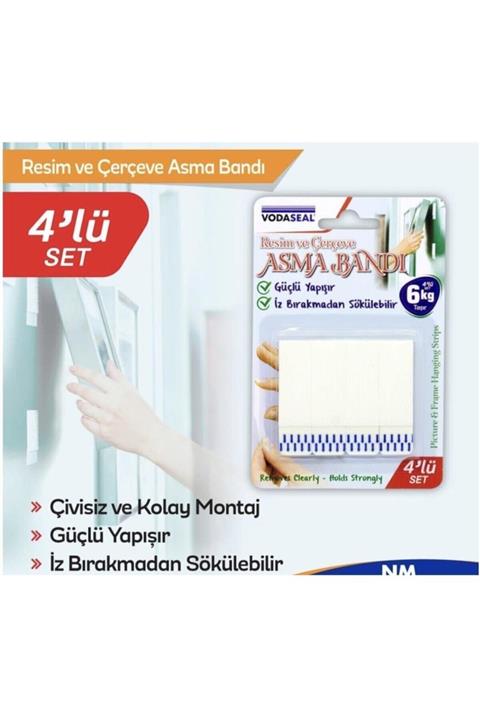 EYM Resim Ve Çerçeve Asma Bandı Bantı 4 Lü Set