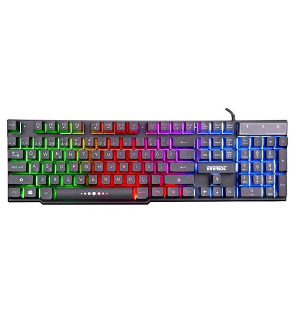 Everest Kb-x88 Blast Siyah Usb Gökkuşağı Aydınlatmalı Q Oyuncu Klavyesi