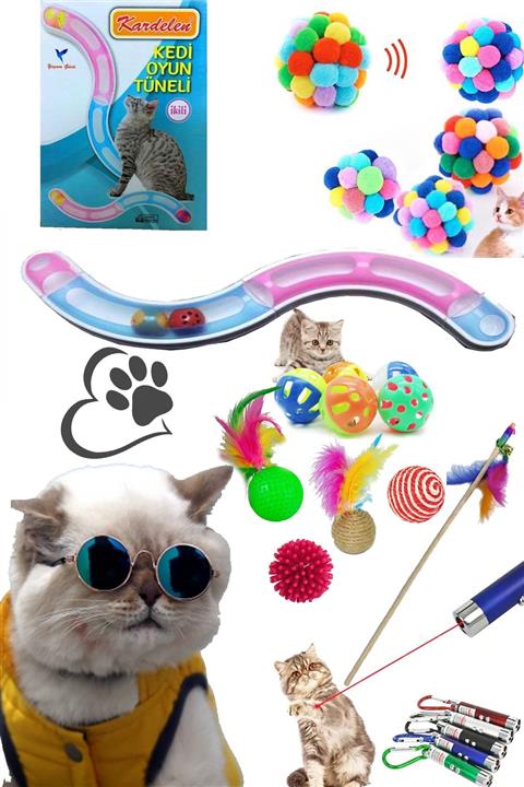 RETROAVM 9 Parça Kedi Oyuncak Seti