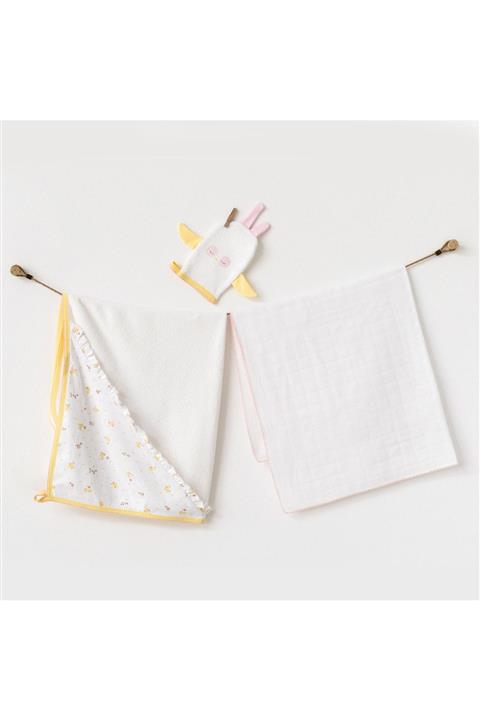 andywawa Bebek Havlu Takım 3 Pcs Set Towel Muslın Set Happy Chıcky
